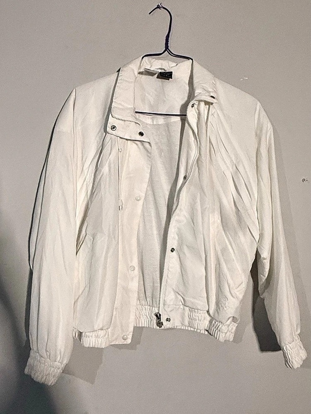 JCPenney Vintage USA Olympic Windbreaker Jacket White Medium